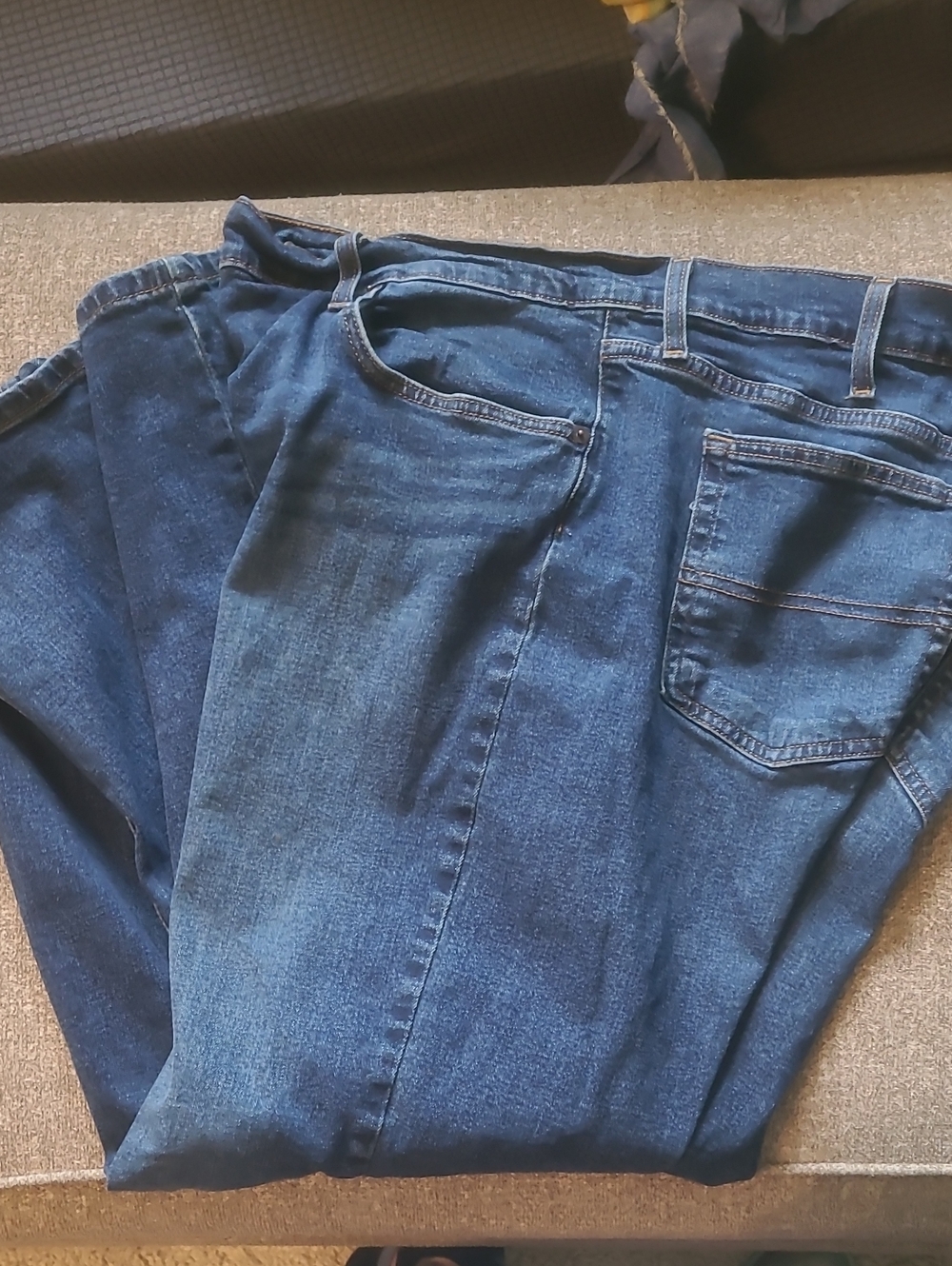 Classic Men's Blue Denim Jeans Members Mark 42x30 Straight Fit